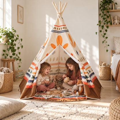 Children playing inside the Desert Trail kids teepee