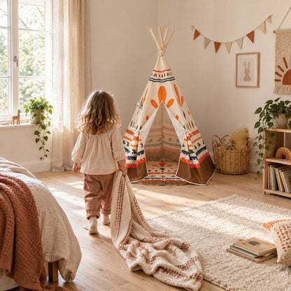 Child walking towards the Desert Trail kids teepee