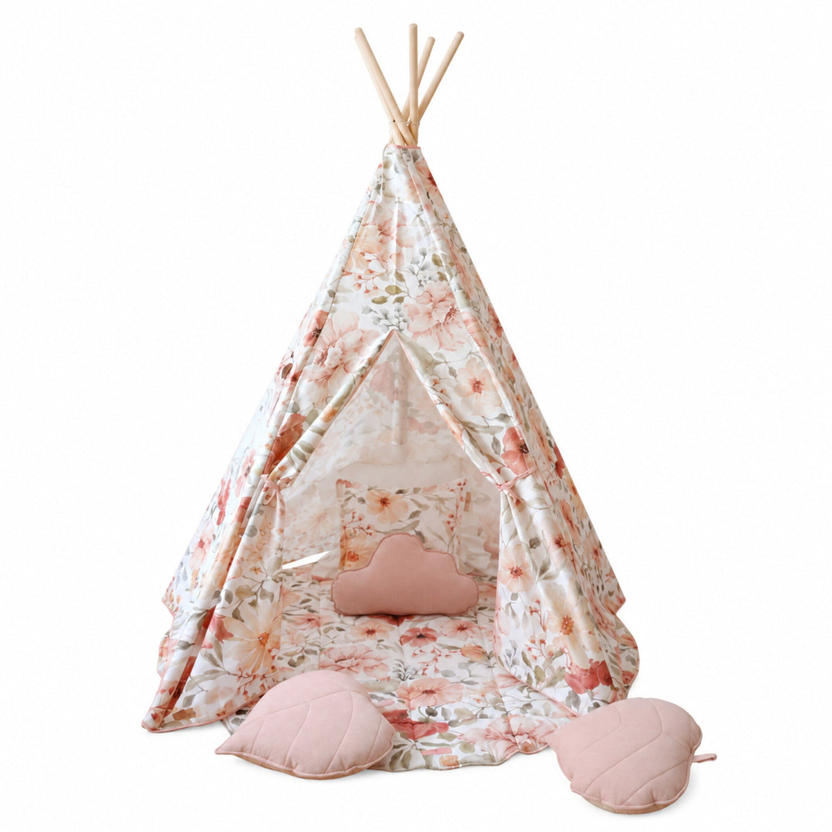 Flower Power kids teepee, full view