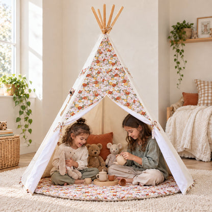 Green Garden kids teepee set up in a child's bedroom