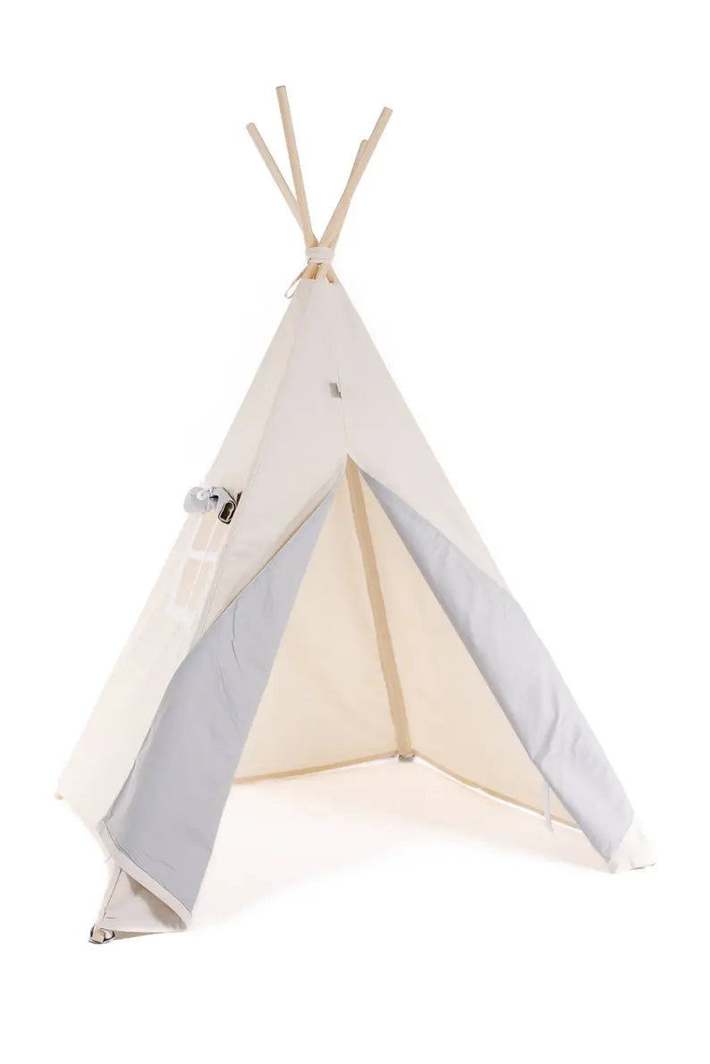 Two-Tone Grey & Beige Kids Teepee — view 3