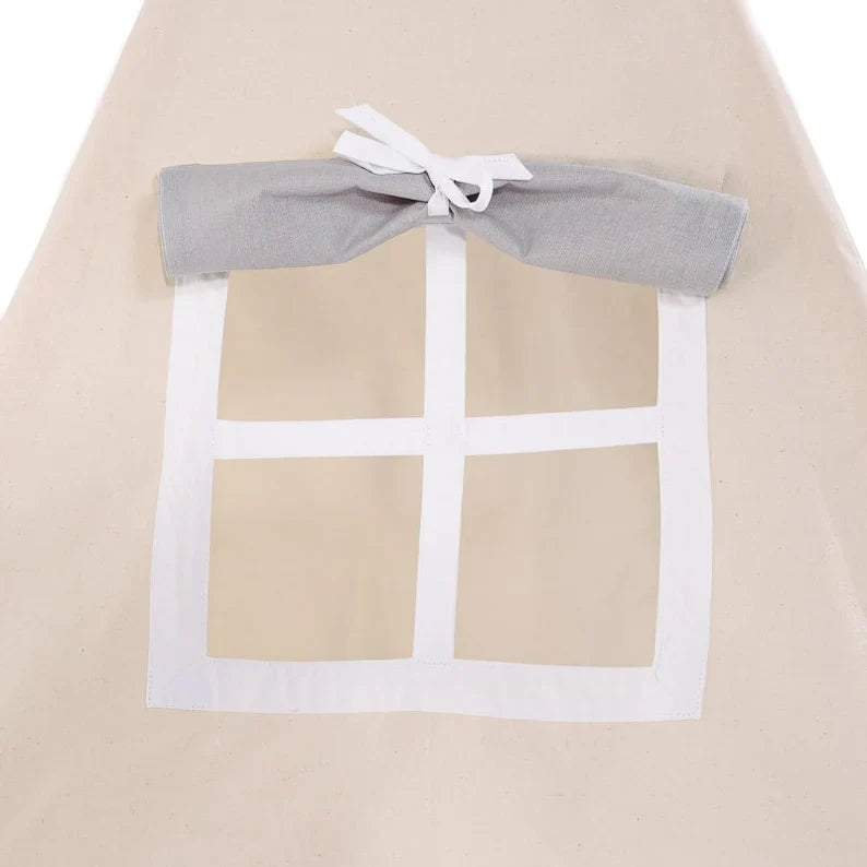 Two-Tone Grey & Beige Kids Teepee – detail photo