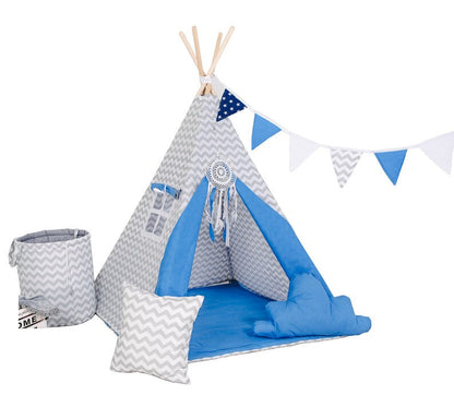 Blue & Grey Kids Teepee — view 3