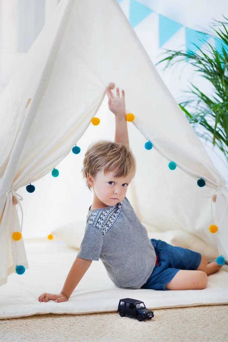 Cream Kids Teepee with Window — view 4