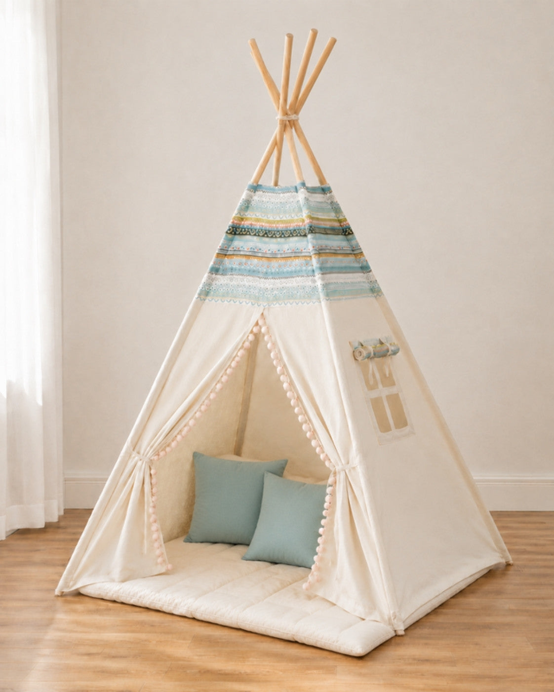 Original Pattern Kids Teepee – Cosy set with padded mat and two cushions