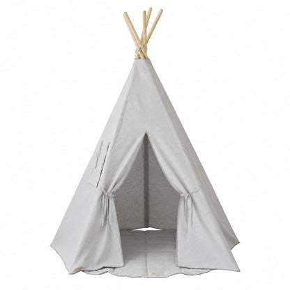 Pigeon Grey Linen kids teepee, full view