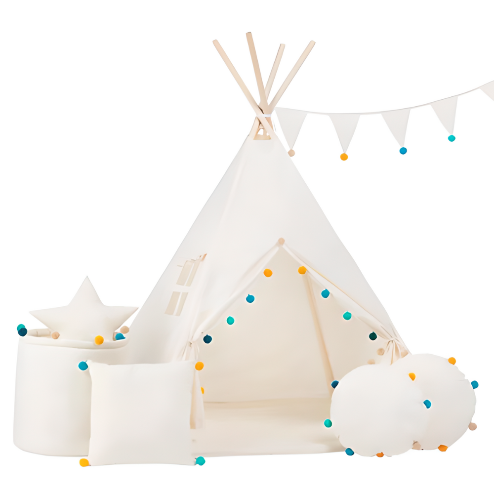 Cream Kids Teepee with Window — view 2