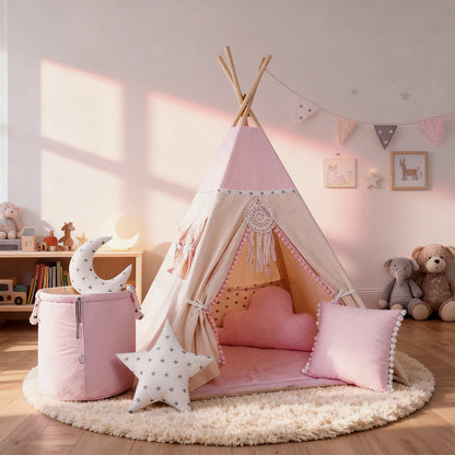 Pink Kids Teepee — cotton canvas play teepee for children
