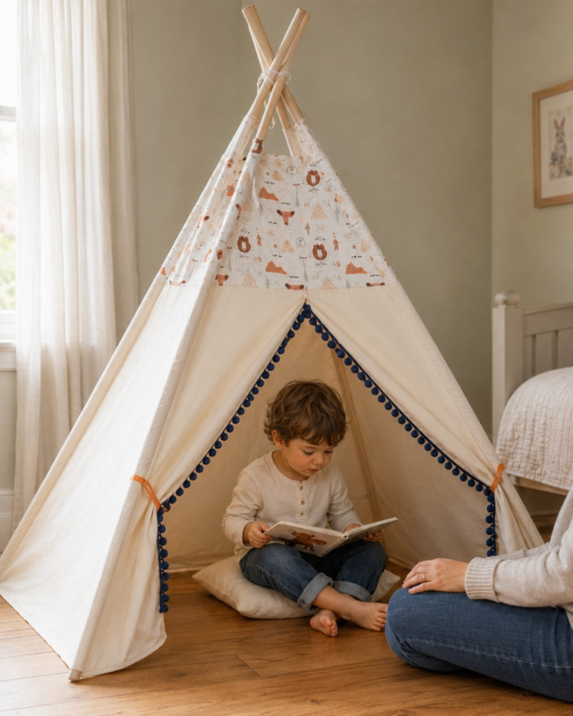 At 3 – a reading den with a parent nearby